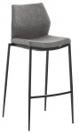 Barová židle Manvola látkový potah, černá, šedá
