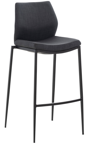Barová židle Manvola látkový potah, černá, tmavě šedá