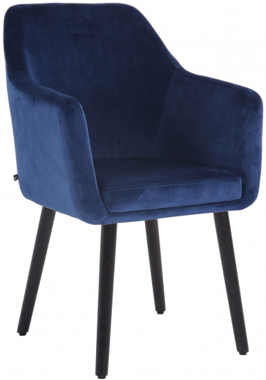 Jídelní / konferenční židle Samson samet podnož černá (dub), modrá