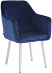 Jídelní / konferenční židle Samson samet podnož bílá (dub), modrá