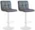 2 ks / set barová židle Veru samet bílá, tmavě šedá
