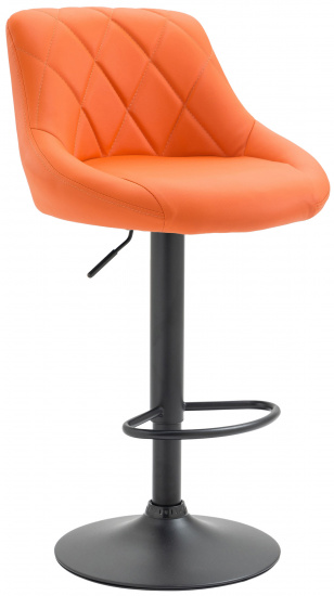 Barová židle Lazio syntetická kůže, černá, oranžová