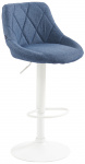 Barová židle Lazio látkový potah, bílá, modrá