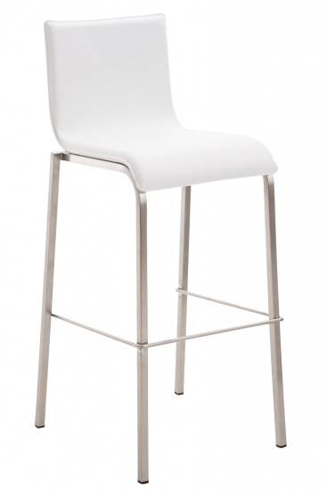 Barová židle Avola syntetická kůže, podnož nerez / bílá