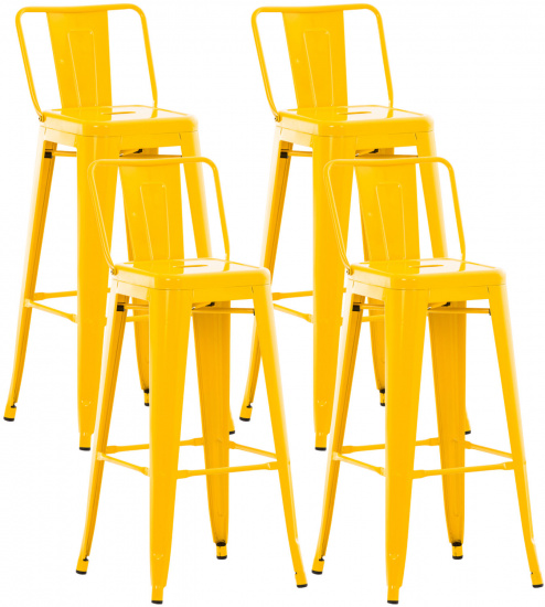 4 ks / set barová židle Mason, žlutá