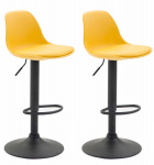 2 ks / set barová židle Kiel plast černá, žlutá