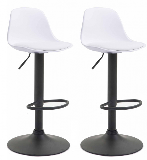 2 ks / set barová židle Kiel plast černá, bílá