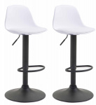 2 ks / set barová židle Kiel plast černá, bílá