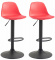 2 ks / set barová židle Kiel plast černá, červená