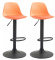 2 ks / set barová židle Kiel plast černá, oranžová