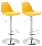 2 ks / set barová židle Kiel plast chrom, žlutá