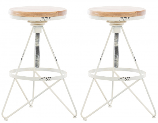 2 ks / set barová židle Karla, antik bílá