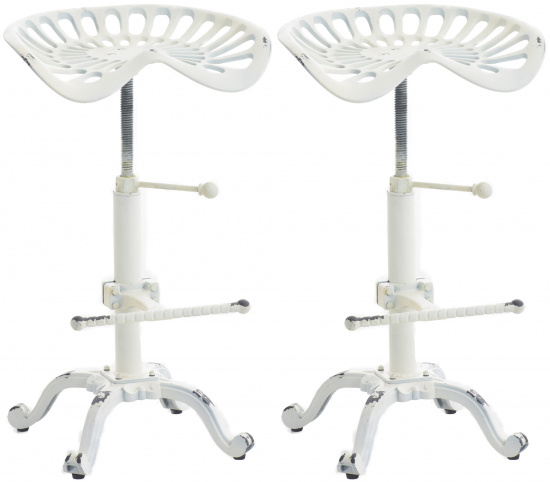 2 ks / set barová židle Butch, antik bílá