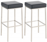 2 ks / set barová židle Montreal 85 syntetická kůže, nerez, černá