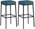 2 ks / set barová židle Montreal 80 látkový potah, černá, modrá