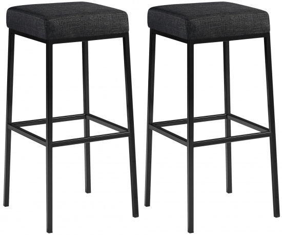 2 ks / set barová židle Montreal 80 látkový potah, černá, tmavě šedá