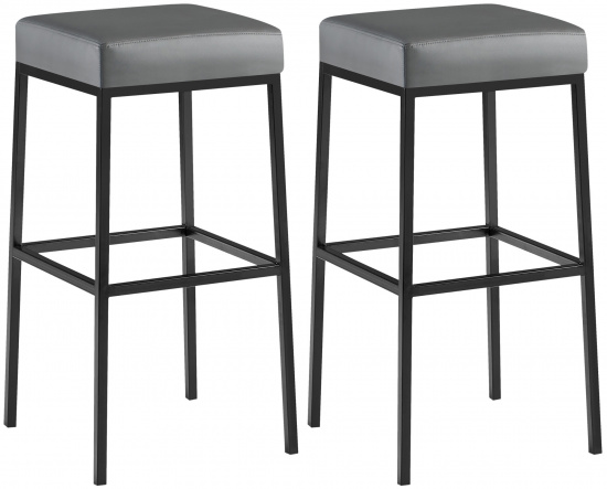 2 ks / set barová židle Montreal 80 syntetická kůže, černá, šedá