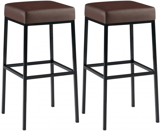 2 ks / set barová židle Montreal 80 syntetická kůže, černá, hnědá
