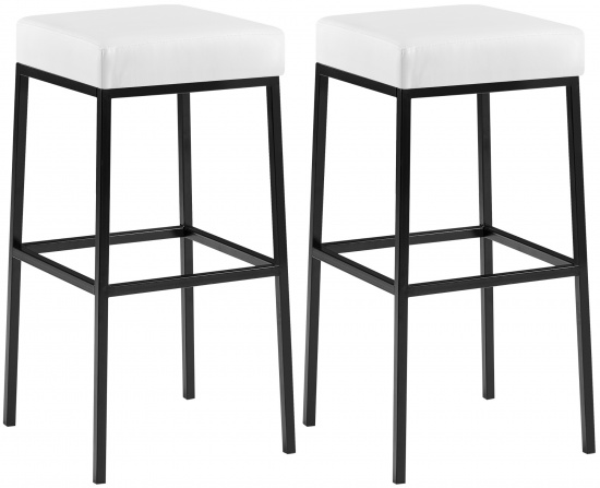 2 ks / set barová židle Montreal 80 syntetická kůže, černá, bílá