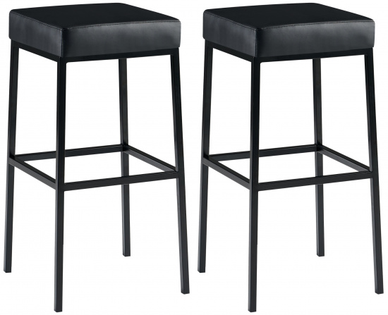 2 ks / set barová židle Montreal 80 syntetická kůže, černá, černá