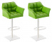 2 ks / set barová židle Deluso syntetická kůže, bílá, zelená