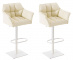 2 ks / set barová židle Deluso syntetická kůže, bílá, krémová