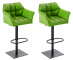 2 ks / set barová židle Deluso syntetická kůže, černá, zelená