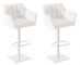 2 ks / set barová židle Deluso syntetická kůže, bílá, bílá