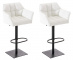 2 ks / set barová židle Deluso syntetická kůže, černá, bílá