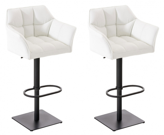 2 ks / set barová židle Deluso syntetická kůže, černá, bílá
