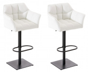 2 ks / set barová židle Deluso syntetická kůže, černá, bílá