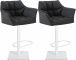 2 ks / set barová židle Deluso látkový potah, bílá, tmavě šedá
