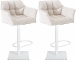 2 ks / set barová židle Deluso látkový potah, bílá, bílá