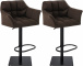 2 ks / set barová židle Deluso látkový potah, černá, hnědá