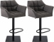 2 ks / set barová židle Deluso látkový potah, černá, titanšedá