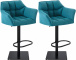 2 ks / set barová židle Deluso látkový potah, černá, tyrkysová