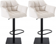 2 ks / set barová židle Deluso látkový potah, černá, bílá