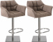 2 ks / set barová židle Deluso látkový potah, nerez, terrahnědá