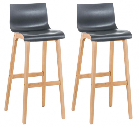 2 ks / set barová židle Homer přírodní podnož / šedá