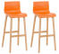 2 ks / set barová židle Homer přírodní podnož / oranžová