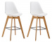 2 ks / set barová židle Metz syntetická kůže, přírodní podnož / bílá