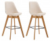 2 ks / set barová židle Metz syntetická kůže, přírodní podnož / krémová