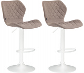 2 ks / set barová židle Diamo látkový potah, bílá, taupe