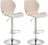2 ks / set barová židle Diamo látkový potah, chrom, krémová