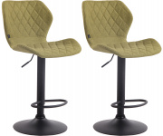 2 ks / set barová židle Diamo látkový potah, černá, zelená