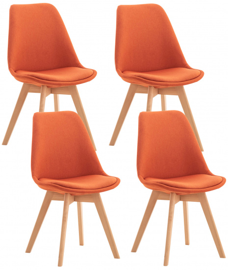 4 ks / set židle Borna látkový potah, oranžová