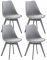 4 ks / set židle Borna plast, šedá/šedá