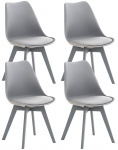 4 ks / set židle Borna plast, šedá/šedá