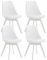 4 ks / set židle Borna plast, bílá/bílá