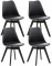 4 ks / set židle Borna plast, černá/černá